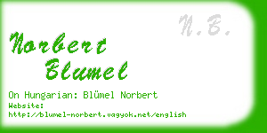 norbert blumel business card