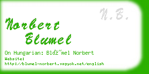 norbert blumel business card